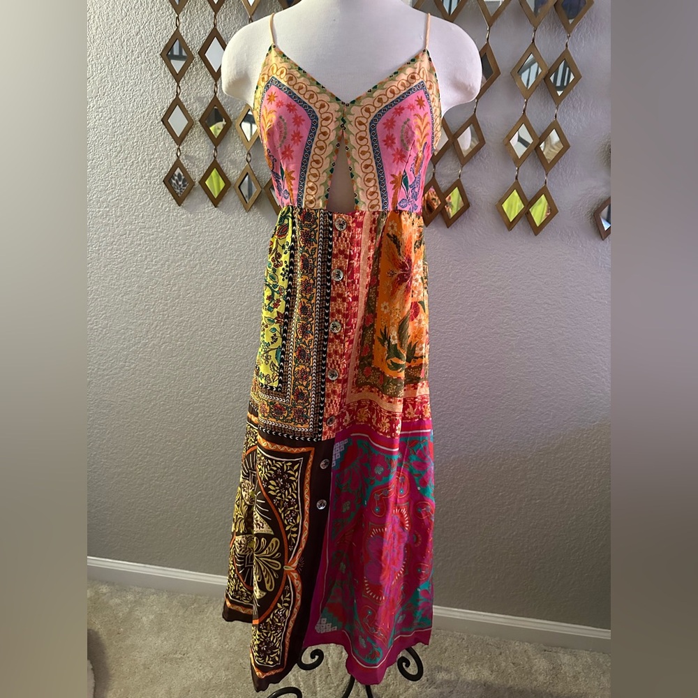 FARM Rio Colorful Patchwork Midi Dress - Picture 6 of 10
